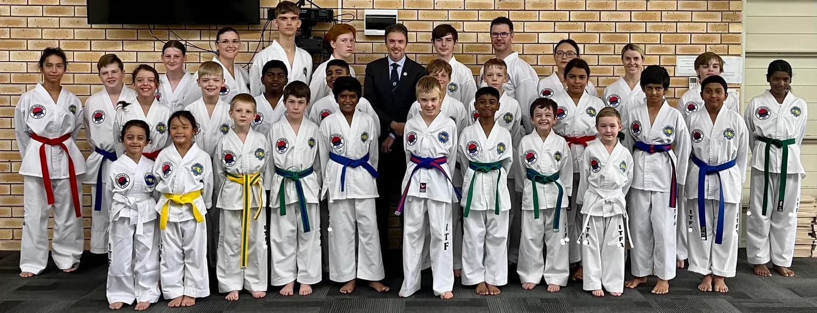 Strong Taekwon-Do students training together